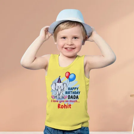Happy Birthday Dada Customized Kid’s Cotton Vest Tank Top