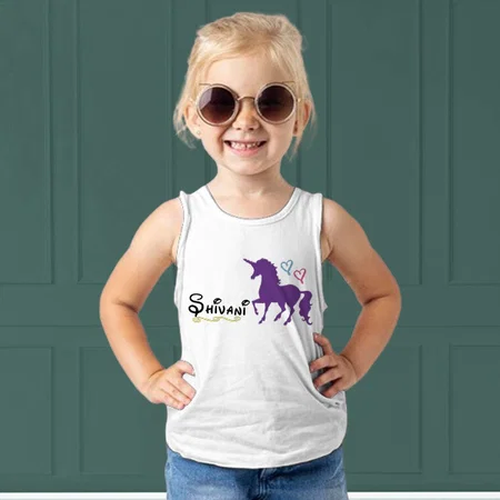 Unicorn Customized Kid’s Cotton Vest Tank Top