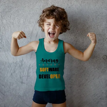 Future Software Developer Customized Kid’s Cotton Vest Tank Top