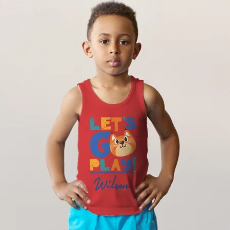 Let's Go Play Customized Kid’s Cotton Vest Tank Top