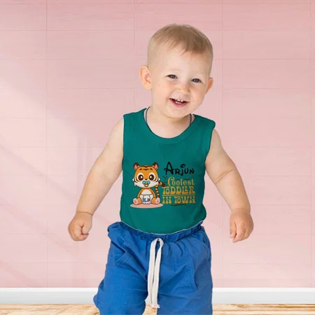 Coolest Toddler In Town Customized Kid’s Cotton Vest Tank Top