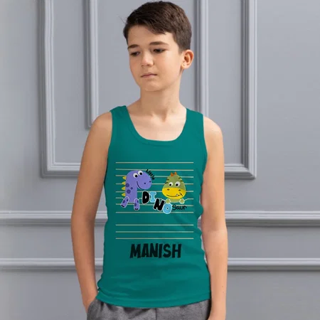 Little Dinosaur Customized Kid’s Cotton Vest Tank Top