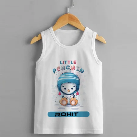 Little Penguin Customized Kid’s Cotton Vest Tank Top