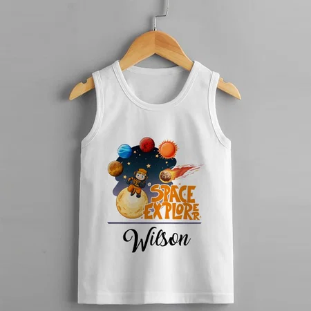 Space Explorer  Customized Kid’s Cotton Vest Tank Top
