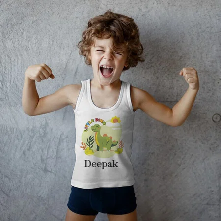 Little Dino Customized Kid’s Cotton Vest Tank Top