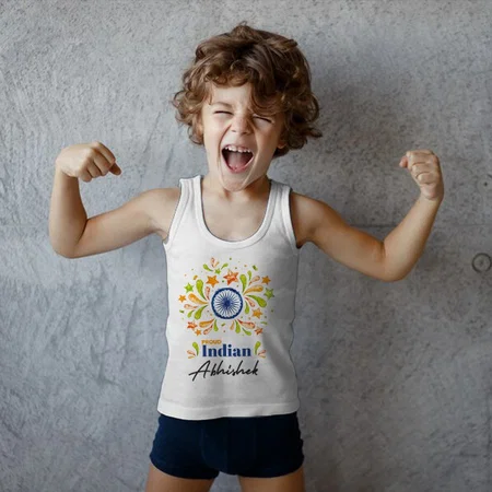 Proud Indian Customized Kid’s Cotton Vest Tank Top
