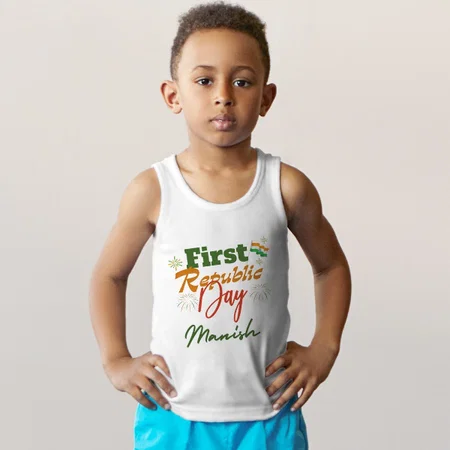 First Republic Day Customized Kid’s Cotton Vest Tank Top