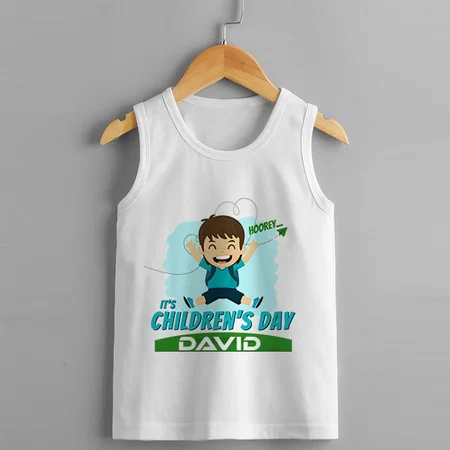 It's Children's Day Customized Kid’s Cotton Vest Tank Top