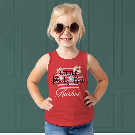 Little Baby Girl Customized Kid’s Cotton Vest Tank Top