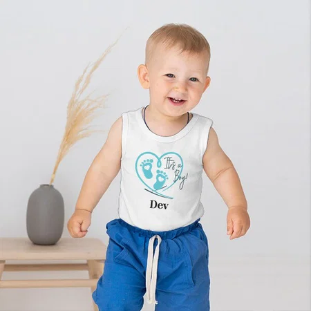 It's a Boy Customized Kid’s Cotton Vest Tank Top