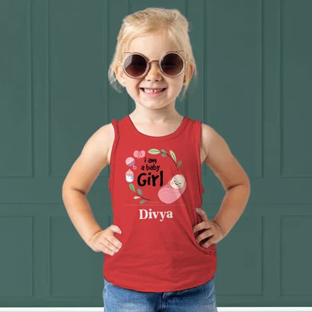 I Am a Baby Girl Customized Kid’s Cotton Vest Tank Top