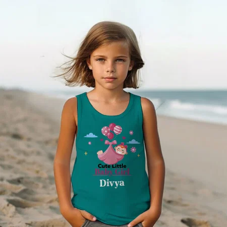 Cute Little Baby Girl Customized Kid’s Cotton Vest Tank Top