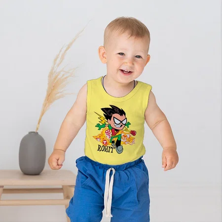 Crazy Guy Customized Kid’s Cotton Vest Tank Top