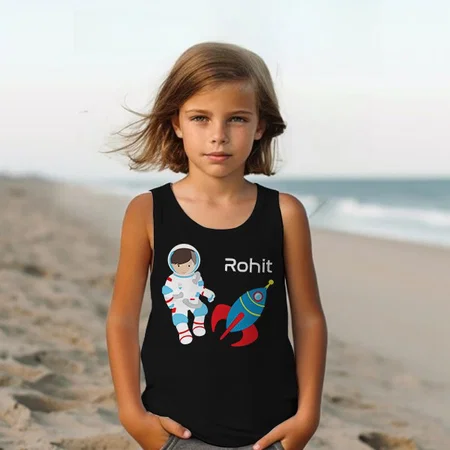 Little Astronaut Customized Kid’s Cotton Vest Tank Top