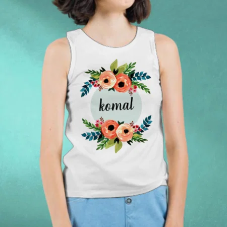 Flowers Customized Kid’s Cotton Vest Tank Top