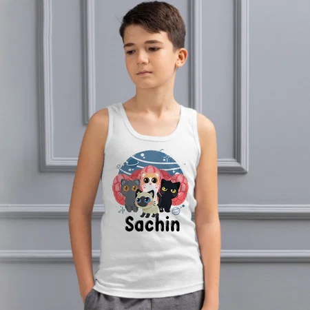 Kittens Customized Kid’s Cotton Vest Tank Top