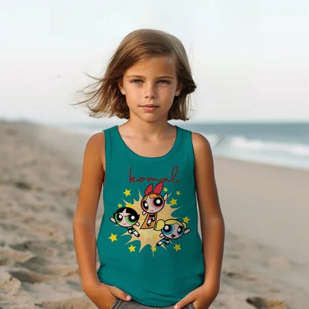 Power Girls Customized Kid’s Cotton Vest Tank Top