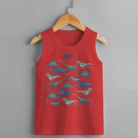 Dino Zoo Customized Kid’s Cotton Vest Tank Top