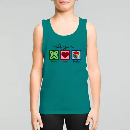 Peace Love Books Customized Kid’s Cotton Vest Tank Top
