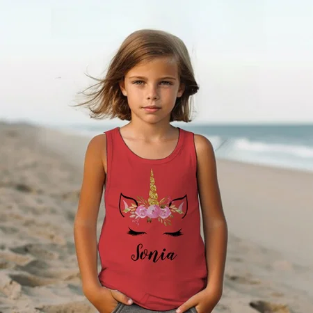 Unicorn Customized Kid’s Cotton Vest Tank Top