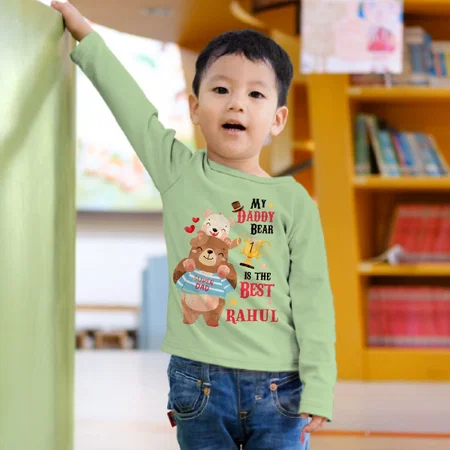 My Daddy Bear Customized Full Sleeve Kid’s Cotton T-Shirt