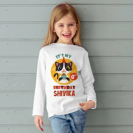 It's My Birthday Customized Full Sleeve Kid’s Cotton T-Shirt