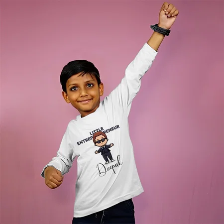 Little Entrepreneur Customized Full Sleeve Kid’s Cotton T-Shirt