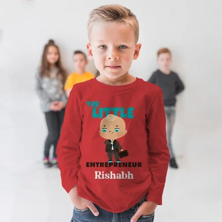 The Little Entrepreneur Customized Full Sleeve Kid’s Cotton T-Shirt