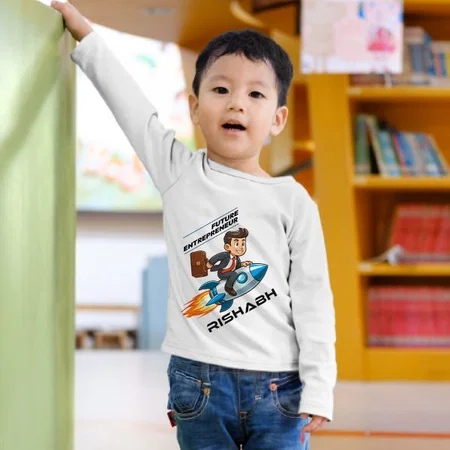 Future Entrepreneur Customized Full Sleeve Kid’s Cotton T-Shirt