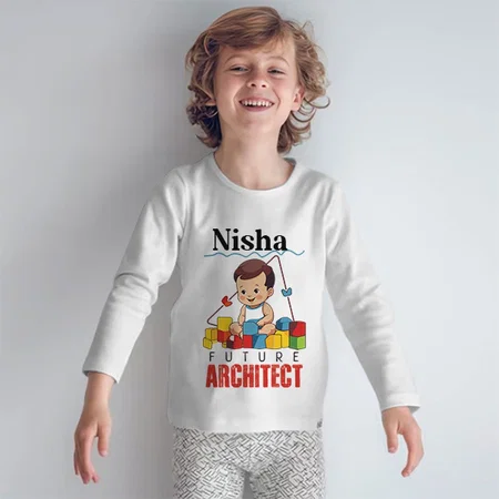 Future Architect Customized Full Sleeve Kid’s Cotton T-Shirt