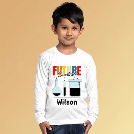 Future Scientist Customized Full Sleeve Kid’s Cotton T-Shirt