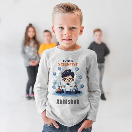 Future Scientist Customized Full Sleeve Kid’s Cotton T-Shirt