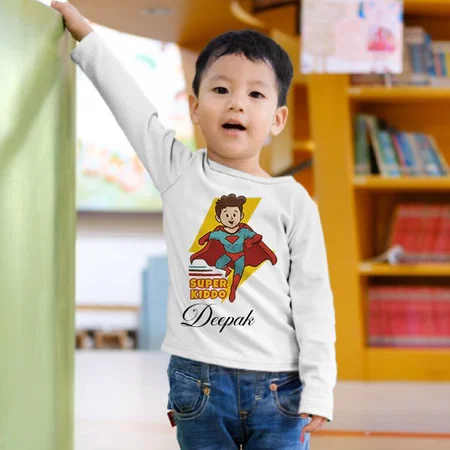 Super Kiddo Customized Full Sleeve Kid’s Cotton T-Shirt