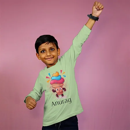 Ice Cream Customized Full Sleeve Kid’s Cotton T-Shirt
