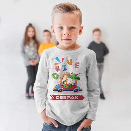 Snake Driver Customized Full Sleeve Kid’s Cotton T-Shirt