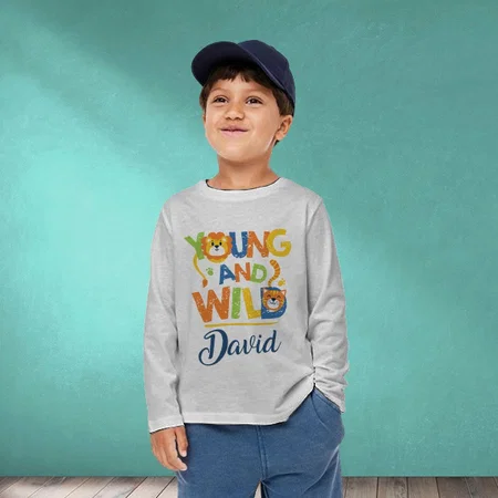 Young And Wild Customized Full Sleeve Kid’s Cotton T-Shirt