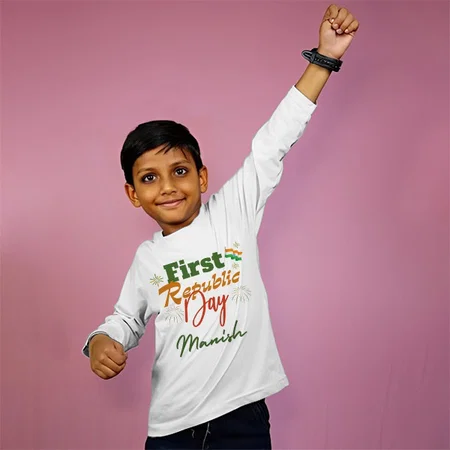 First Republic Day Customized Full Sleeve Kid’s Cotton T-Shirt