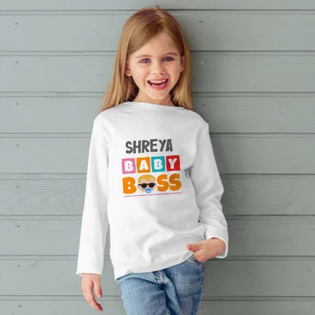 Baby Boss Customized Full Sleeve Kid’s Cotton T-Shirt