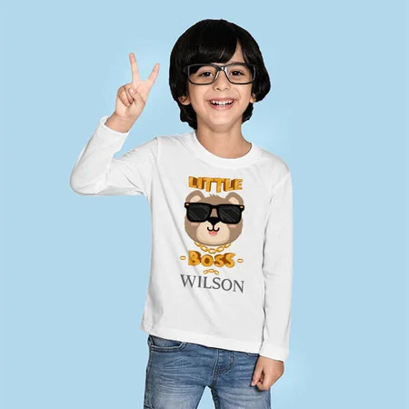Little Boss Customized Full Sleeve Kid’s Cotton T-Shirt