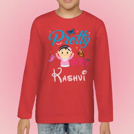 Pretty Girl Customized Full Sleeve Kid’s Cotton T-Shirt