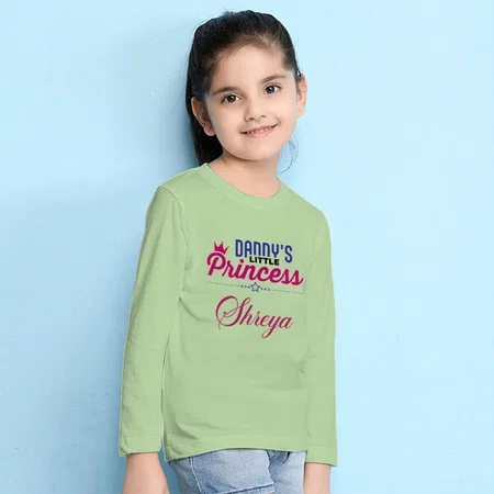 Daddy's Little Princess Customized Full Sleeve Kid’s Cotton T-Shirt