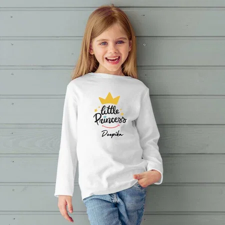 Little Princess Customized Full Sleeve Kid’s Cotton T-Shirt