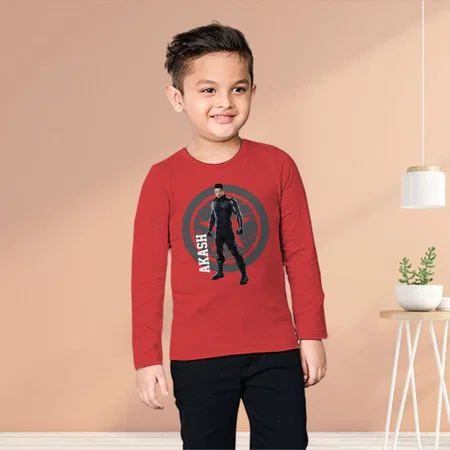 Superhero Customized Full Sleeve Kid’s Cotton T-Shirt