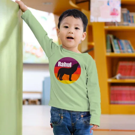 Lone Wolf Customized Full Sleeve Kid’s Cotton T-Shirt