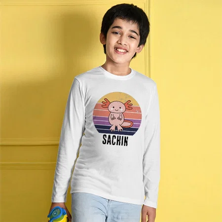 Cute Animal Customized Full Sleeve Kid’s Cotton T-Shirt