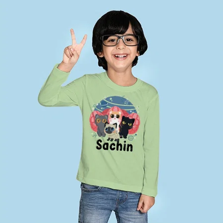 Kittens Customized Full Sleeve Kid’s Cotton T-Shirt