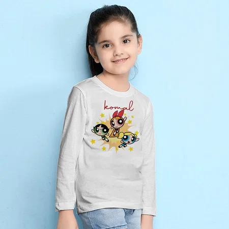 Power Girls Customized Full Sleeve Kid’s Cotton T-Shirt