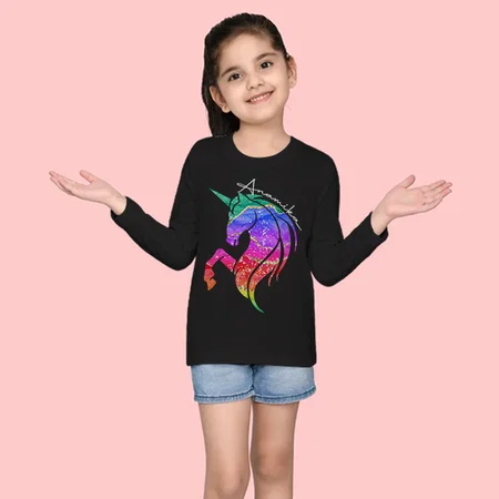 Unicorn Customized Full Sleeve Kid’s Cotton T-Shirt