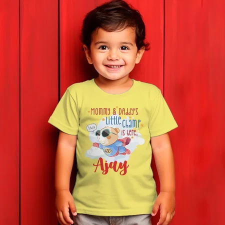 Little Superhero Champ Customized Half Sleeve Kid’s Cotton T-Shirt