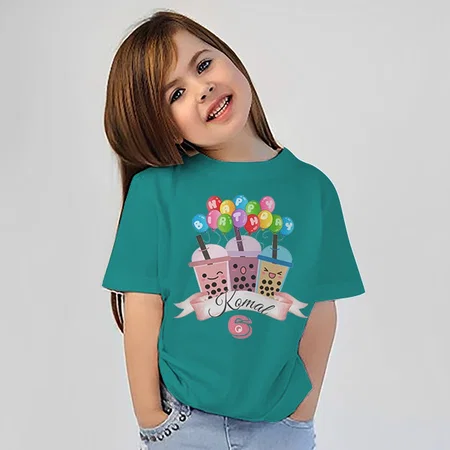 Happy Birthday Customized Half Sleeve Kid’s Cotton T-Shirt